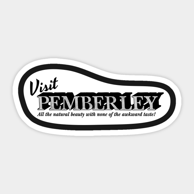 Classic Novel Travel - Pemberley Sticker by MrPandaDesigns